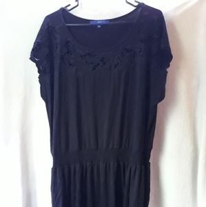 Black laced short sleeve dress